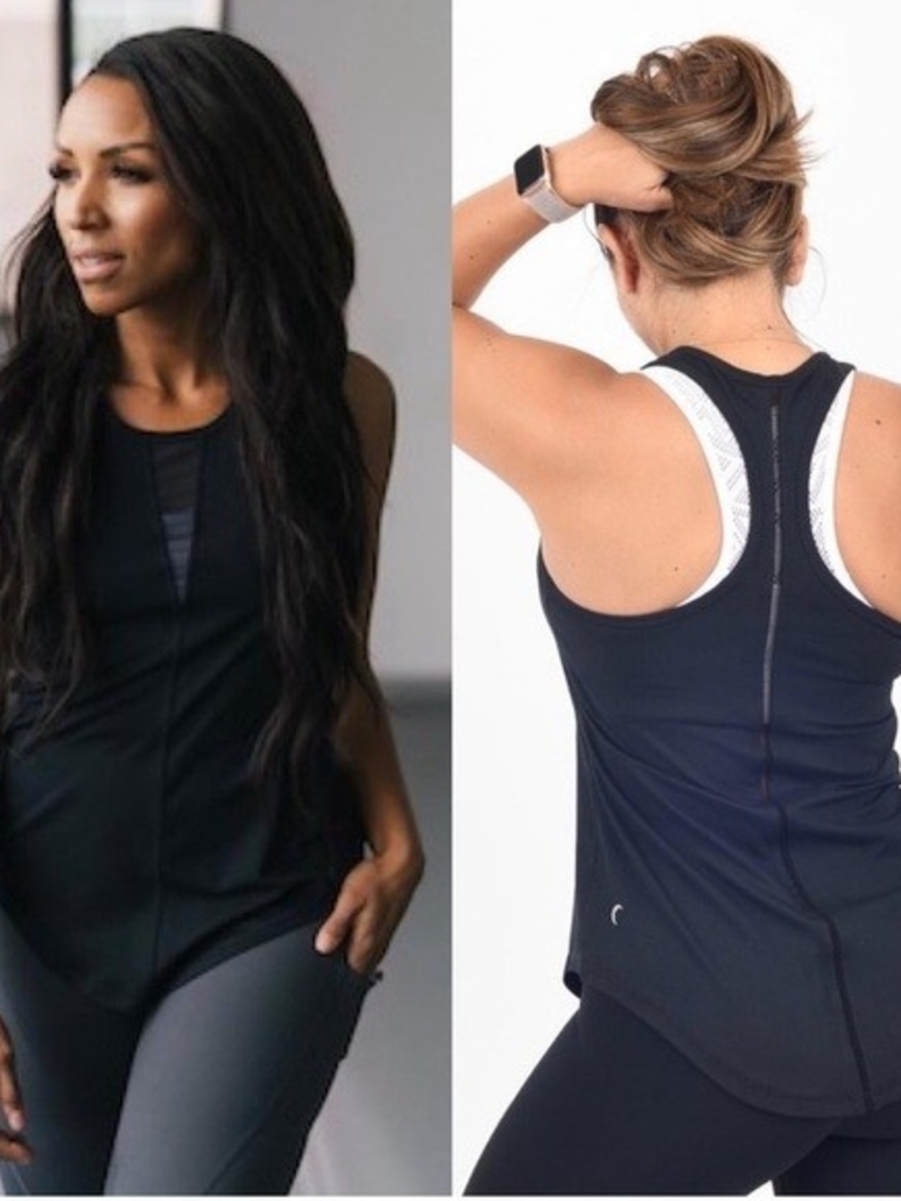 Ztia Black Women's Racerback Performance Tank Top Large
